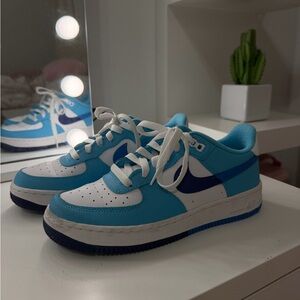 Youth Blue and White Sneakers